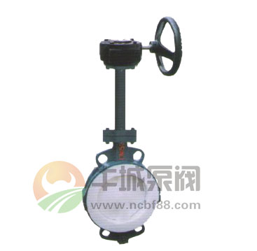 加长D371PTFE衬氟碟阀